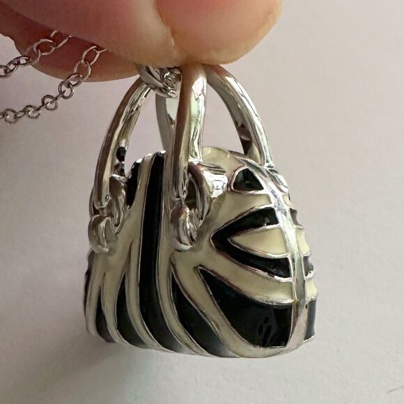 Love My Bag! Zebra Print Handbag with Heart Charm Necklace - Cute! - Picture 3 of 10